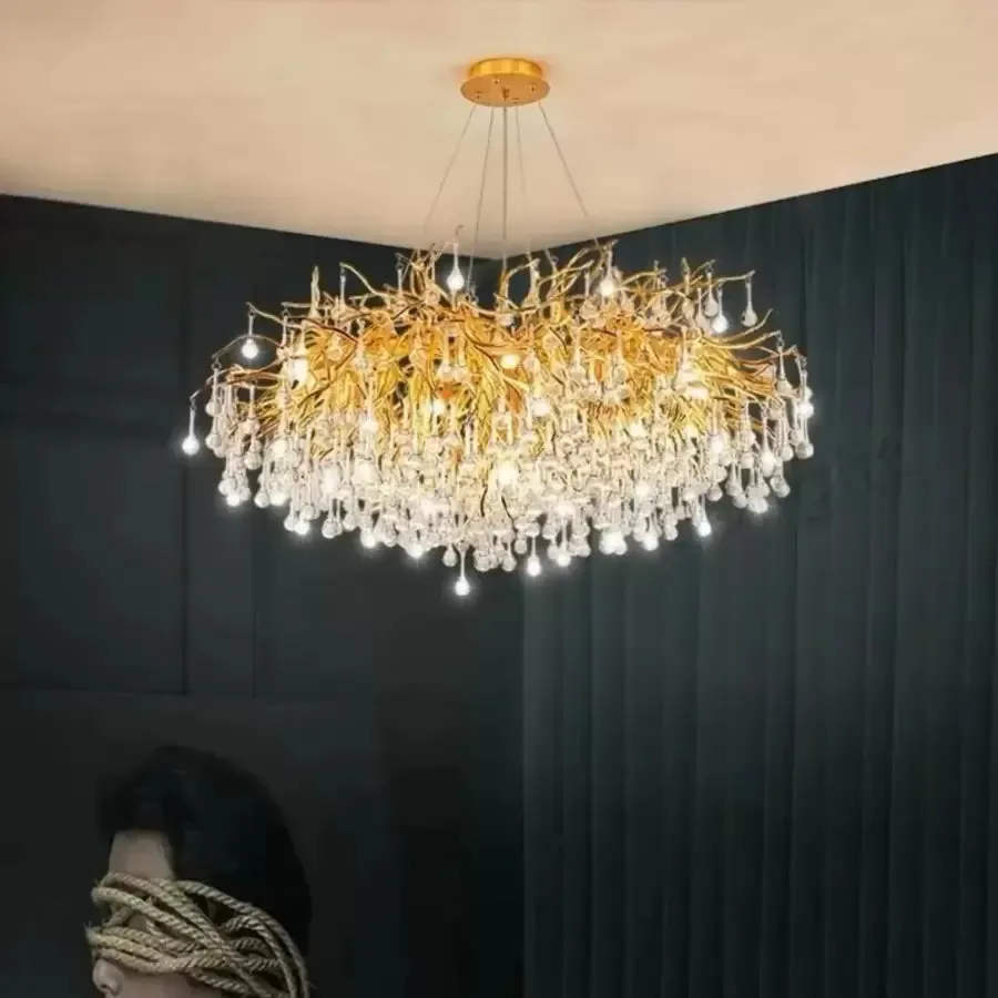 Alessandro Design Muhammad candelabru cristal auriu 80 cm 10xG9