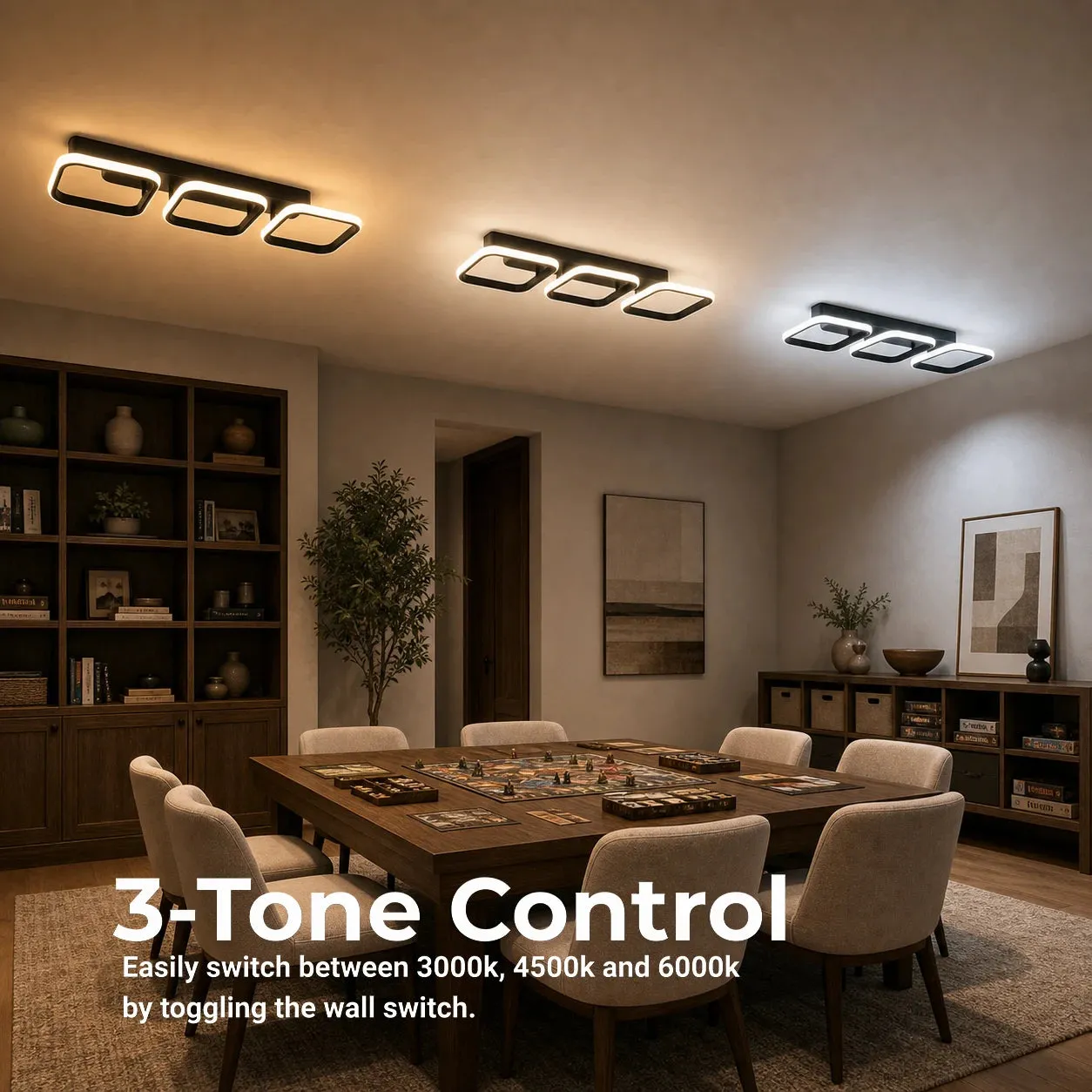 Alessandro Design VERTEX 34W candelabru LED negru 3 patrate