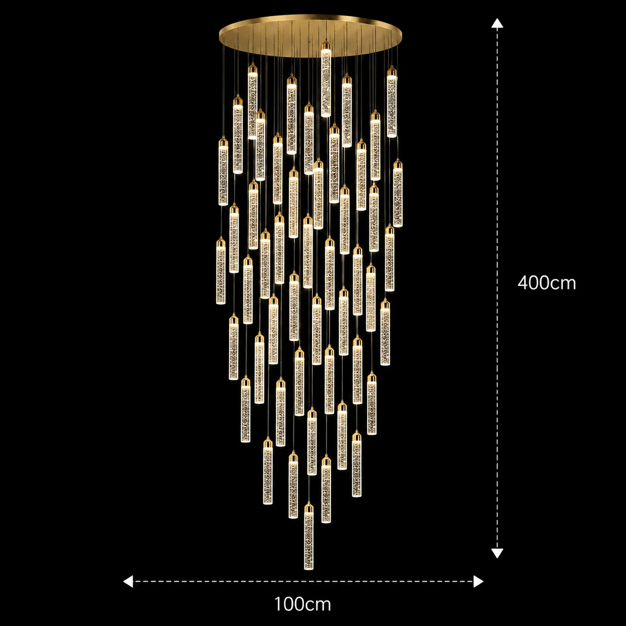 Alessandro Design Lagom candelabru cristal 153W auriu 100cm