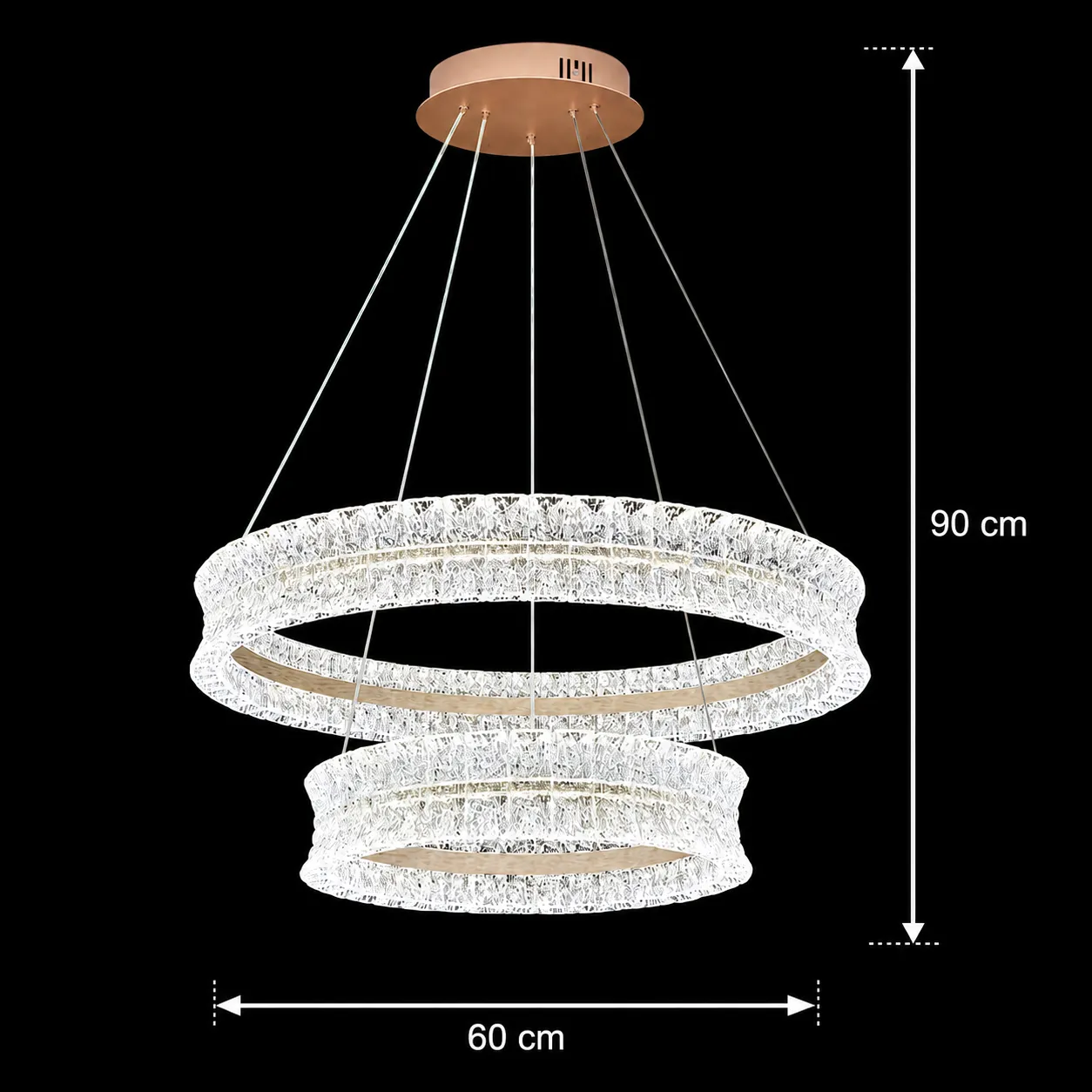 Alessandro Design Lustra LED Cristal 118W Aurie 60 cm Telecomanda