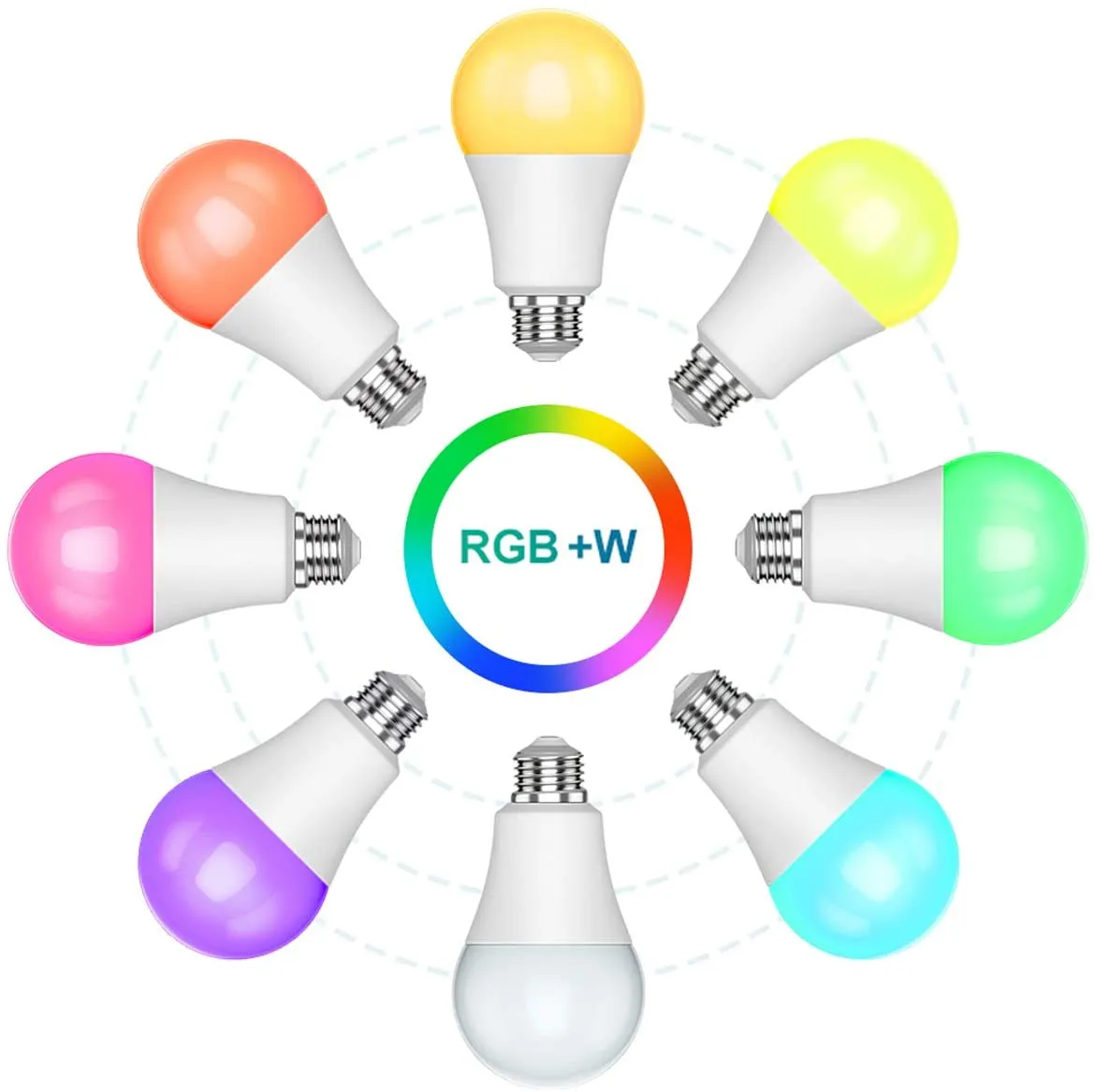 Ustellar 9W bec LED RGBW E26 3000K 2 bucati colorat