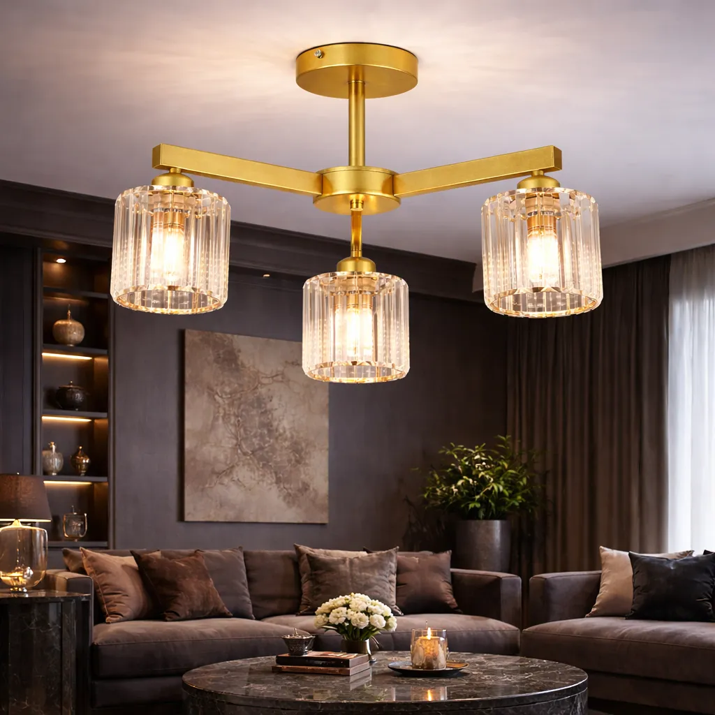 Alessandro Design LC110/3GD candelabru cristal auriu 3xE27
