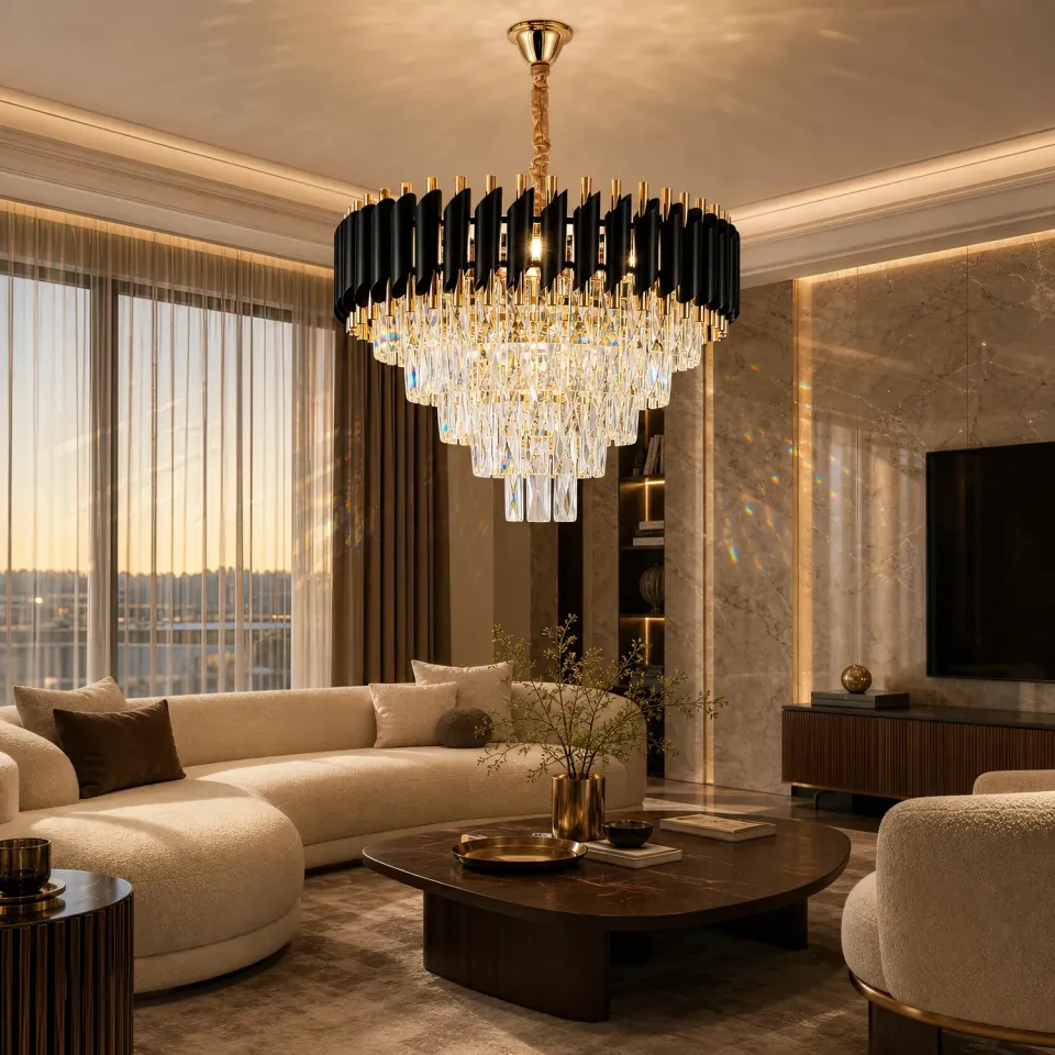 Alessandro Design Versailles Elegance candelabru cristal auriu 8xE14