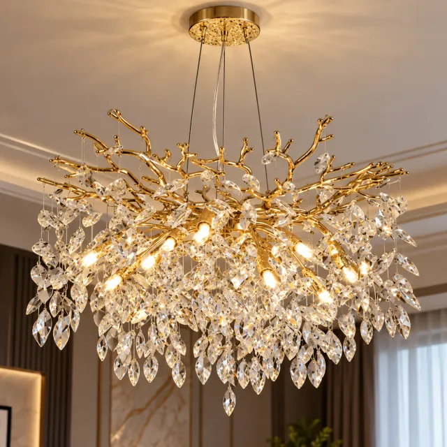 Alessandro Design WALTZ Rhapsody Candelabru Cristal Auriu 45cm