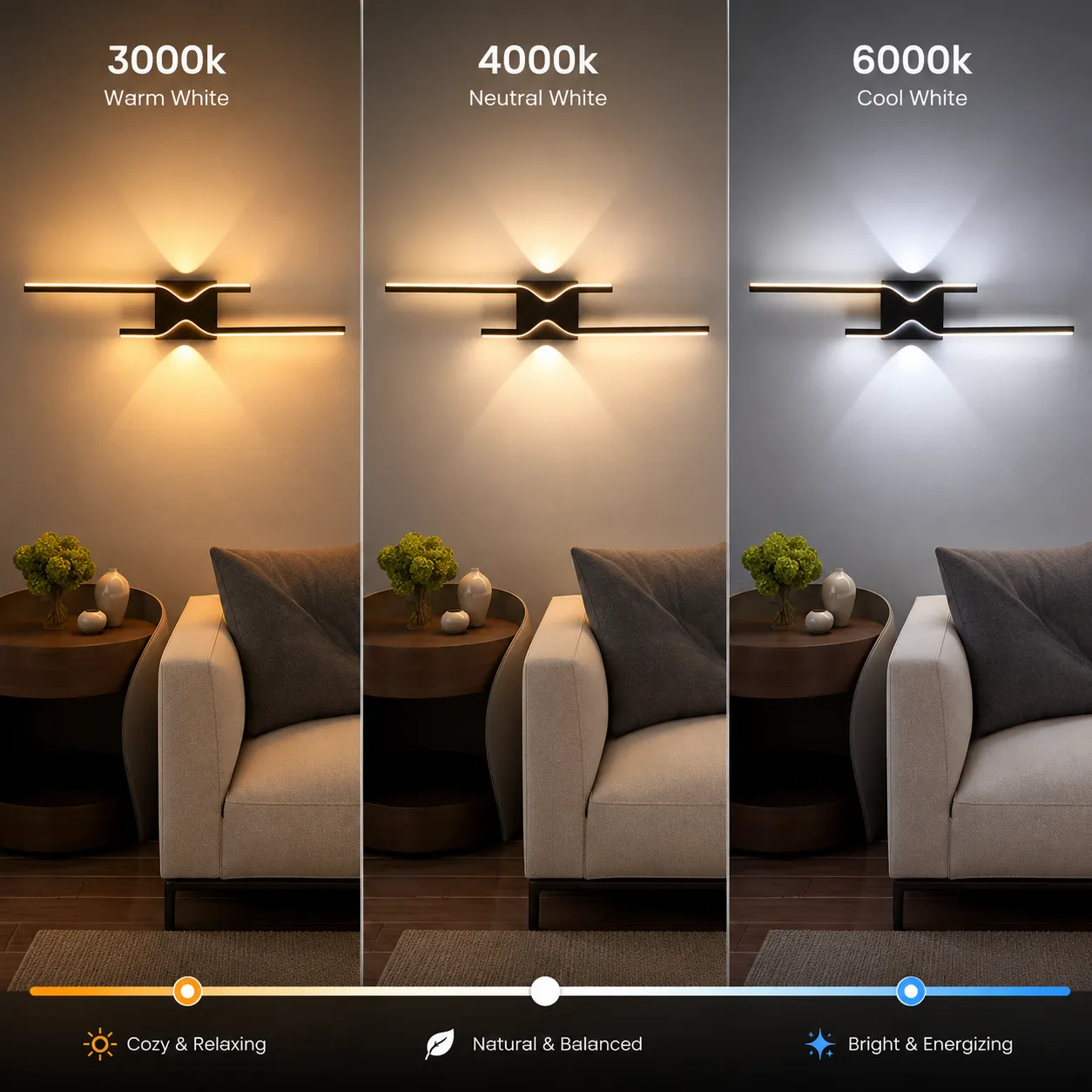Alessandro Design Feng 19W aplica LED neagra 60cm