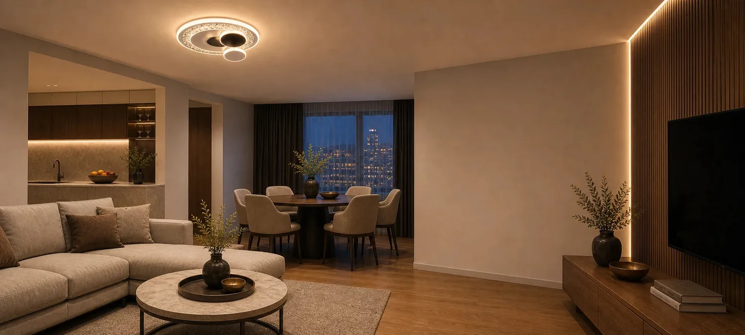 Alessandro Design Heliox lustra LED 37W 4 cercuri neagra