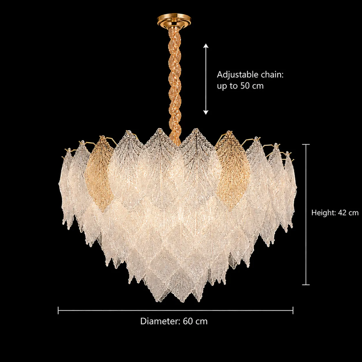 Alessandro Design Lace Regalis candelabru cristal 80cm auriu
