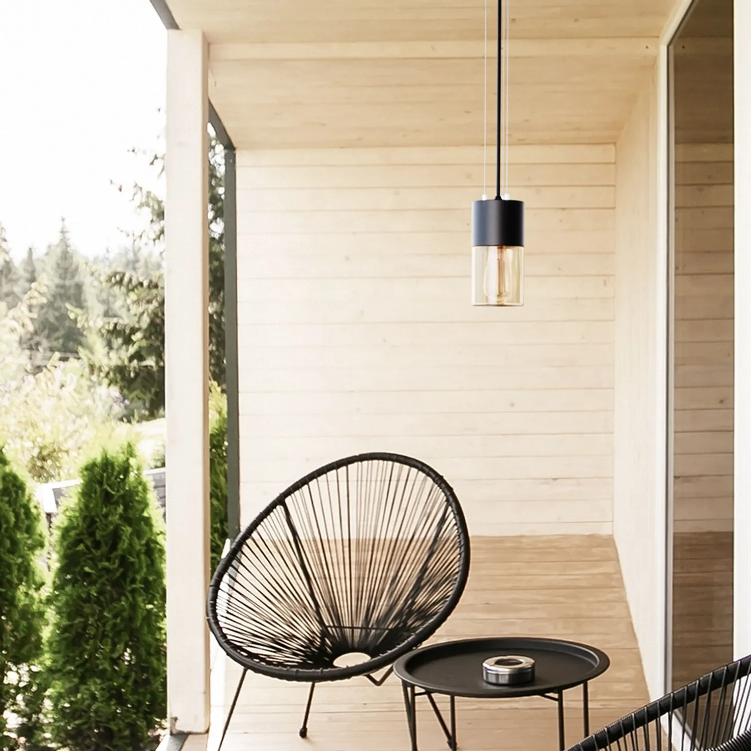 Rendl Light Studio Quinn pendul exterior E27 sticla chihlimbar