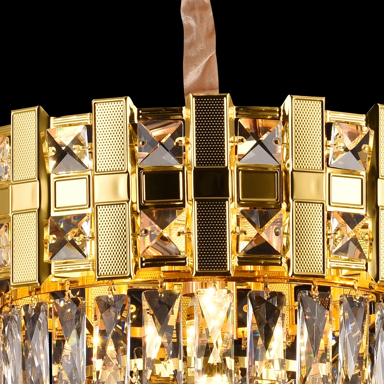 Alessandro Design Bran Nobile 5xE14 candelabru cristal auriu 40cm