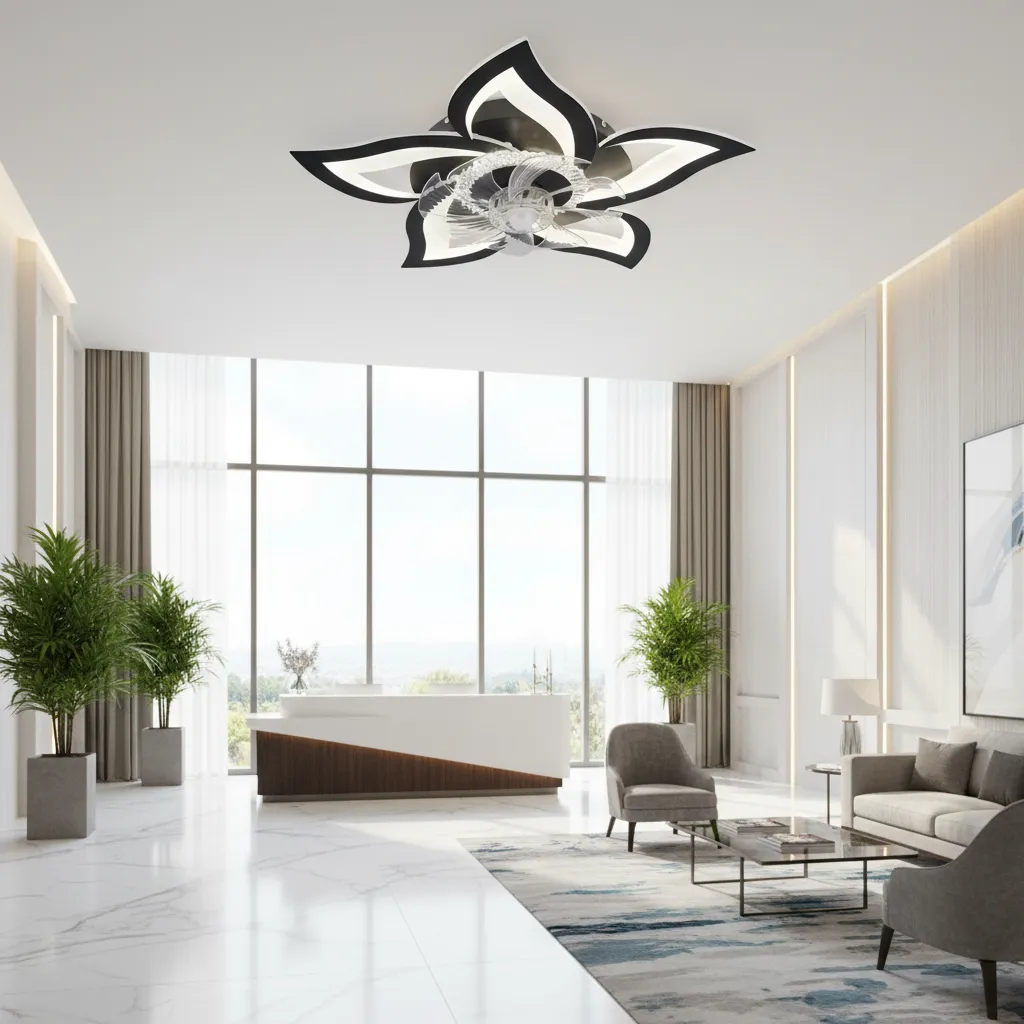 Alessandro Design ANEMO lustră LED ventilator neagră D85cm 49W