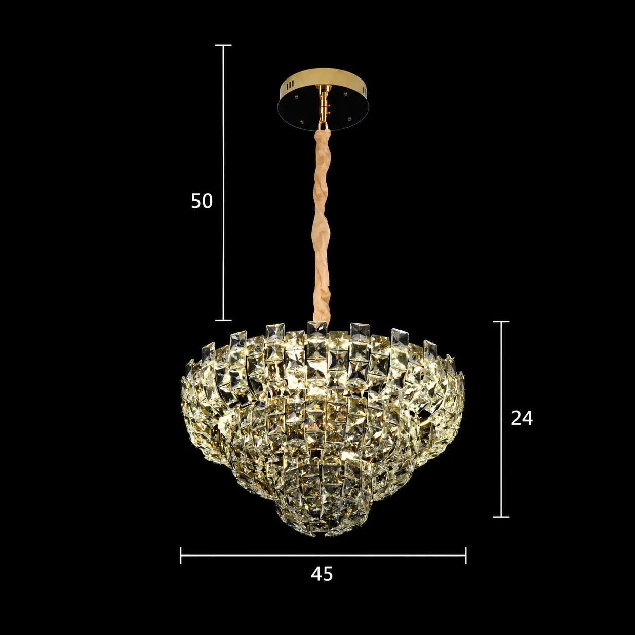 Alessandro Design Hert Nobile candelabru cristal auriu 24W+4xE14