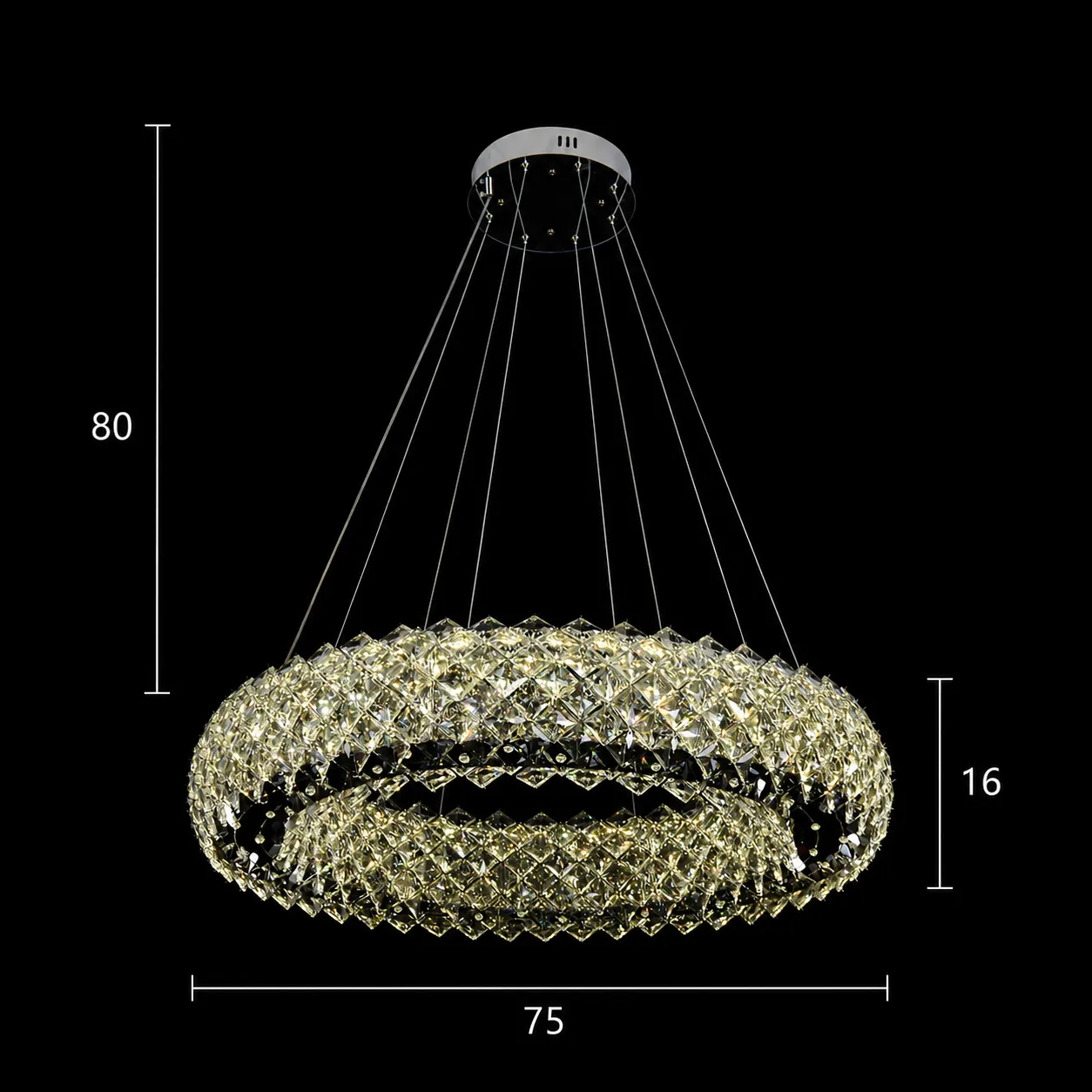 KALTO Regalis candelabru cristal crom 75cm 112W