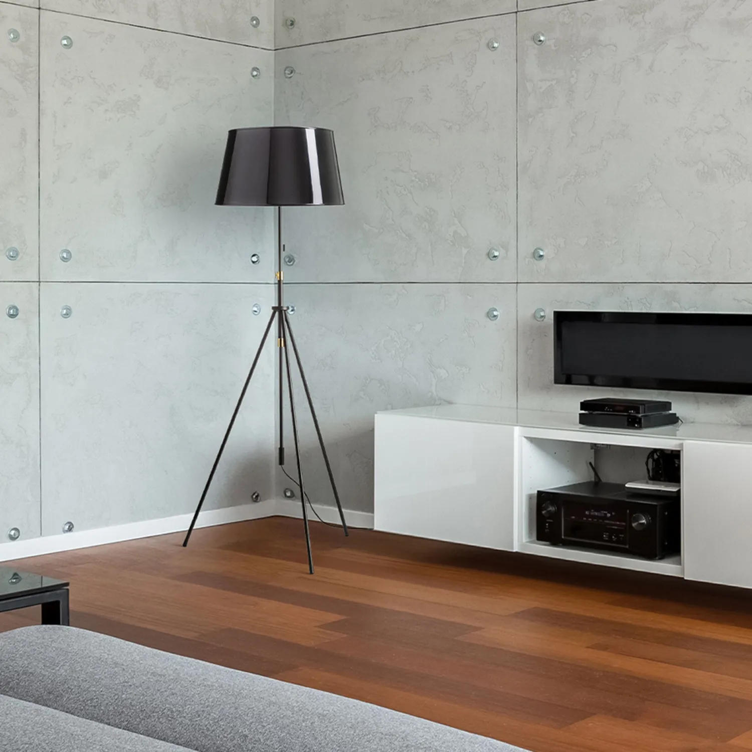 Rendl Light Studio Luton baza lampadar negru alama E27