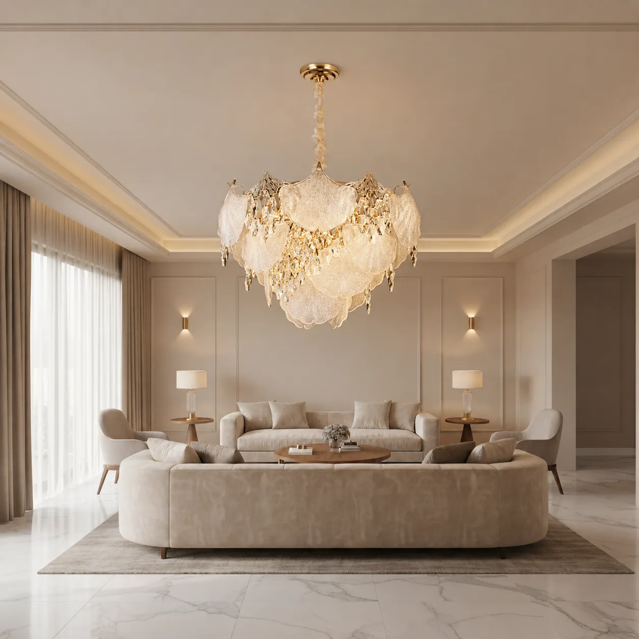 Alessandro Design LUXE Magno candelabru cristal auriu 60cm