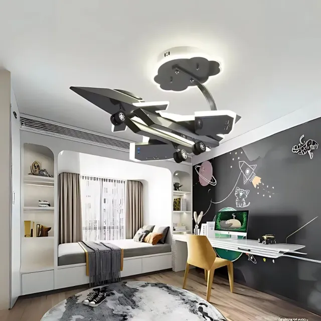 Alessandro Design FIGHTER lustra LED copii avion 100W gri
