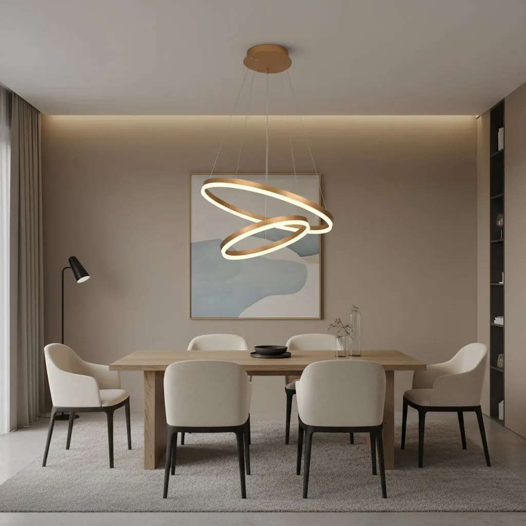 Alessandro Design Christine 41W lustra LED aurie 2 inele dimabila