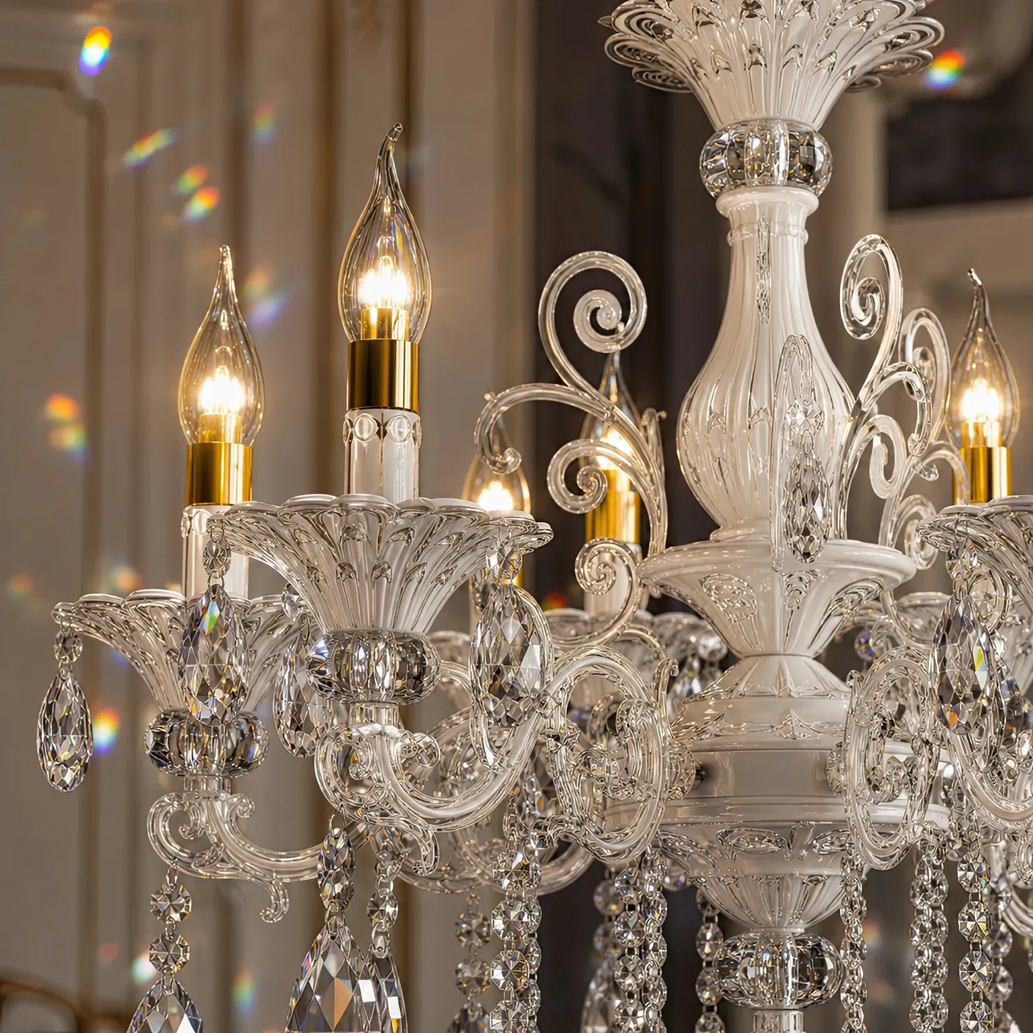 Alessandro Design Sanssouci candelabru cristal 6xE14 argintiu