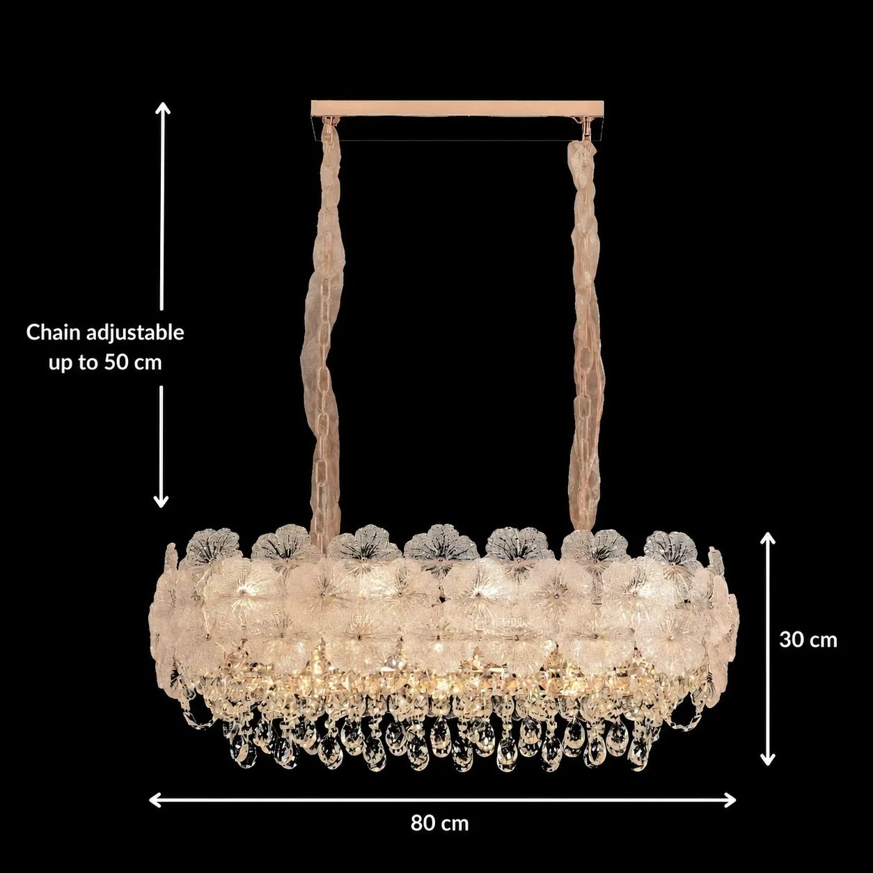 Alessandro Design Crown Supremo candelabru cristal auriu 80x30 cm