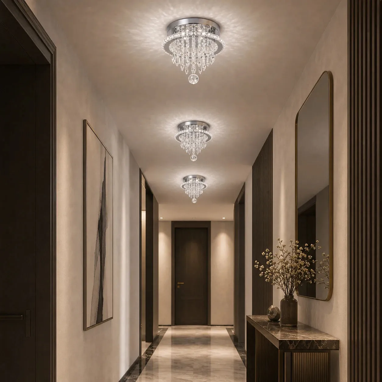 Alessandro Design Alberico lustră LED crom 17W cristal