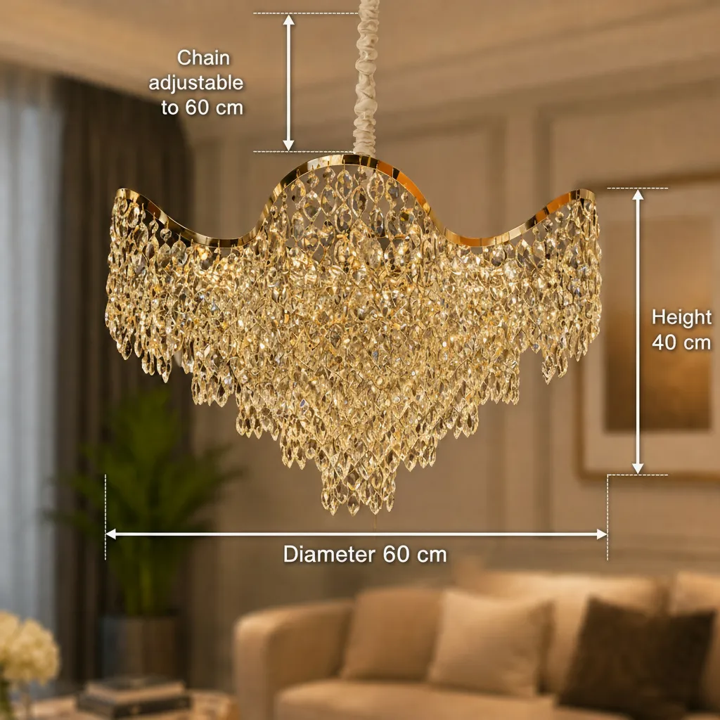 Alessandro Design Veloura Magno candelabru cristal auriu 60cm 13xE14