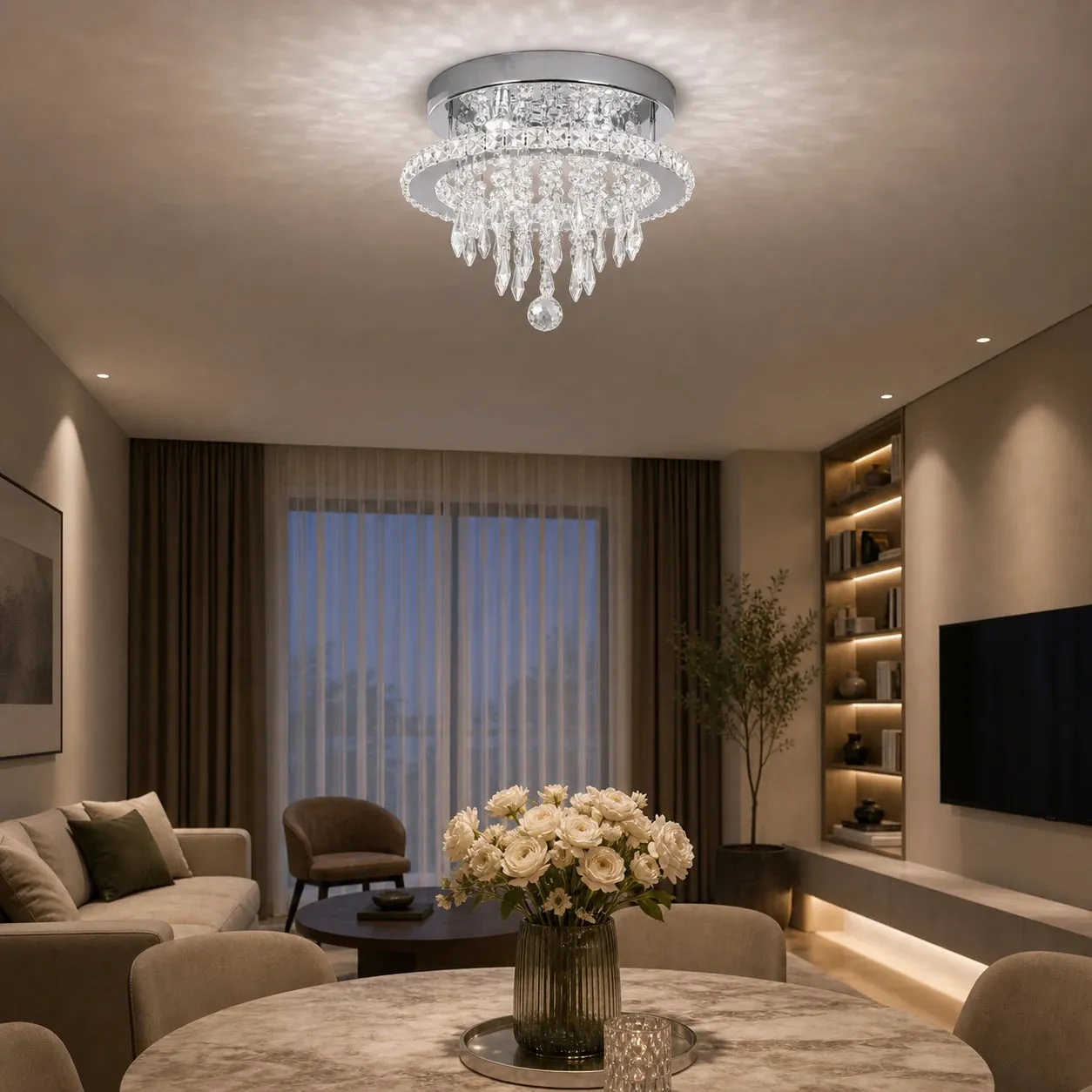 Alessandro Design Alberico lustră LED crom 17W cristal