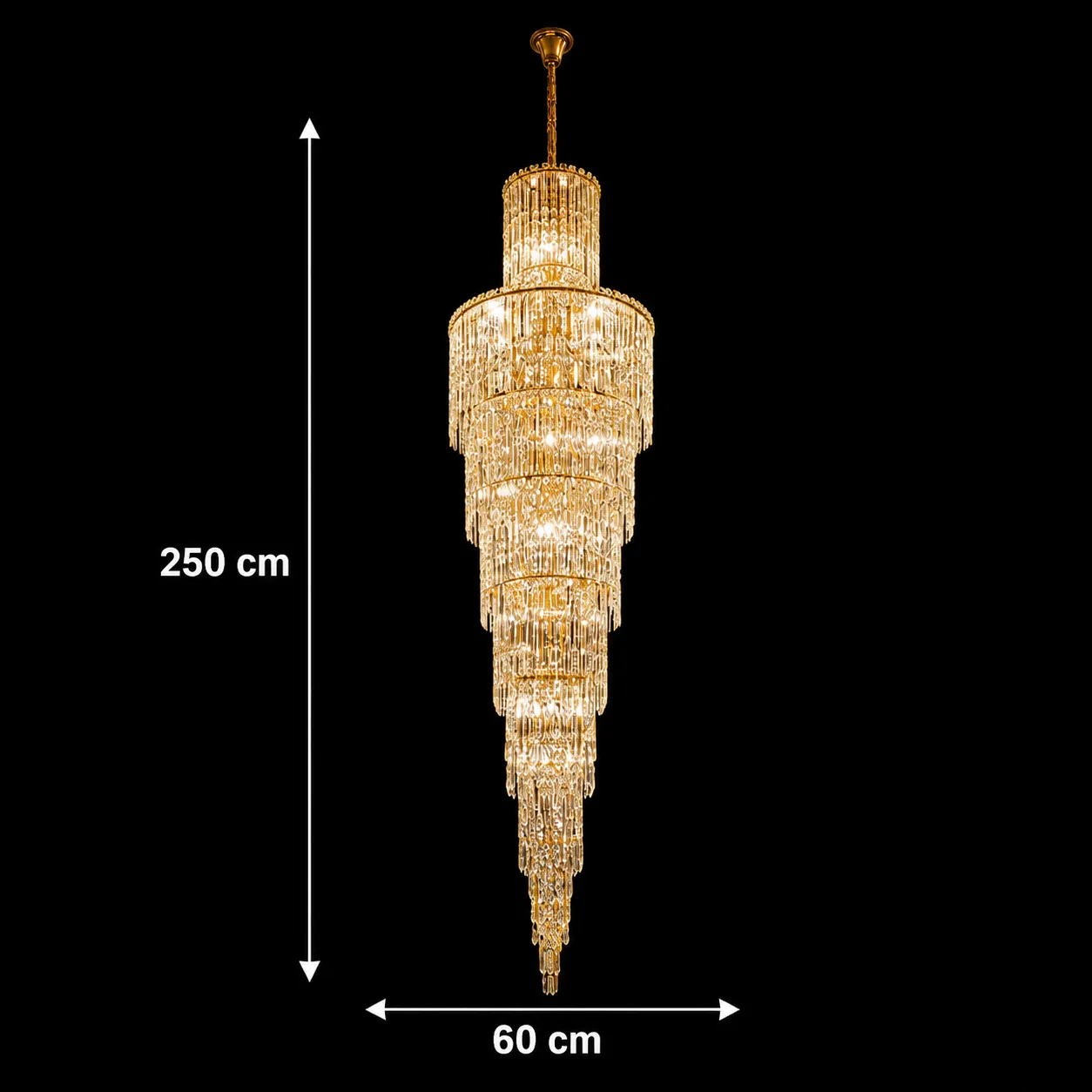 Alessandro Design FALL Magno Candelabru Cristal 27xE14 60cm Auriu
