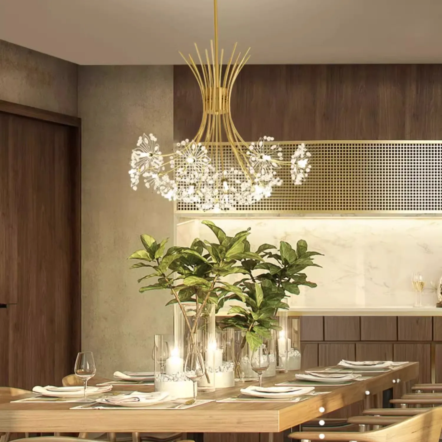 Alessandro Design Petito candelabru cristal 12xG4 auriu 52cm