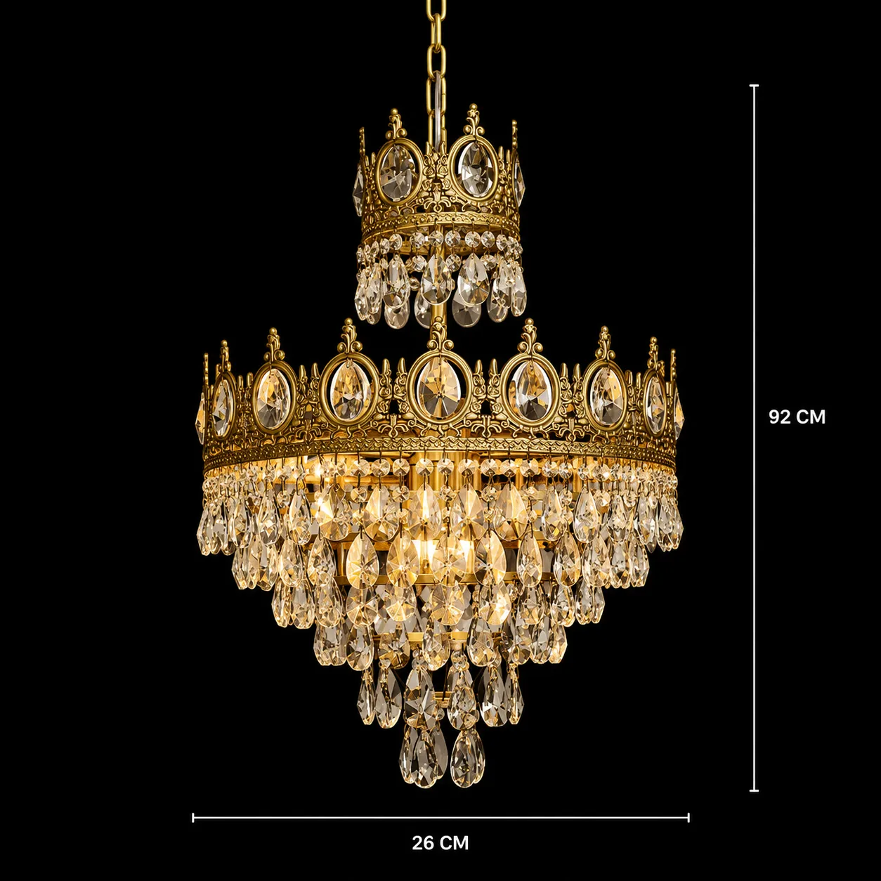 Alessandro Design Regalite Petito candelabru cristal 3xE14 auriu