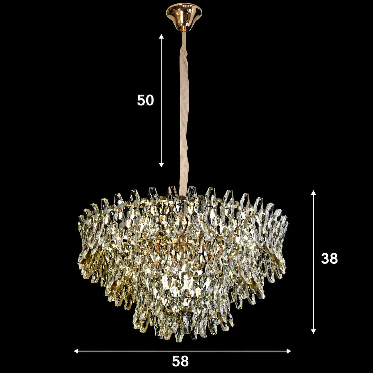 Alessandro Design KRAN Magno candelabru cristal auriu 12xE14