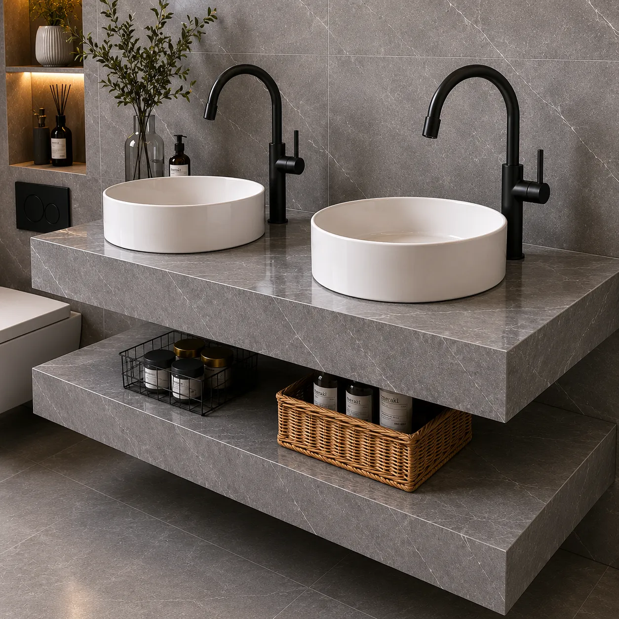 Alessandro Design Arqon Duo set mobilier baie gri 140cm
