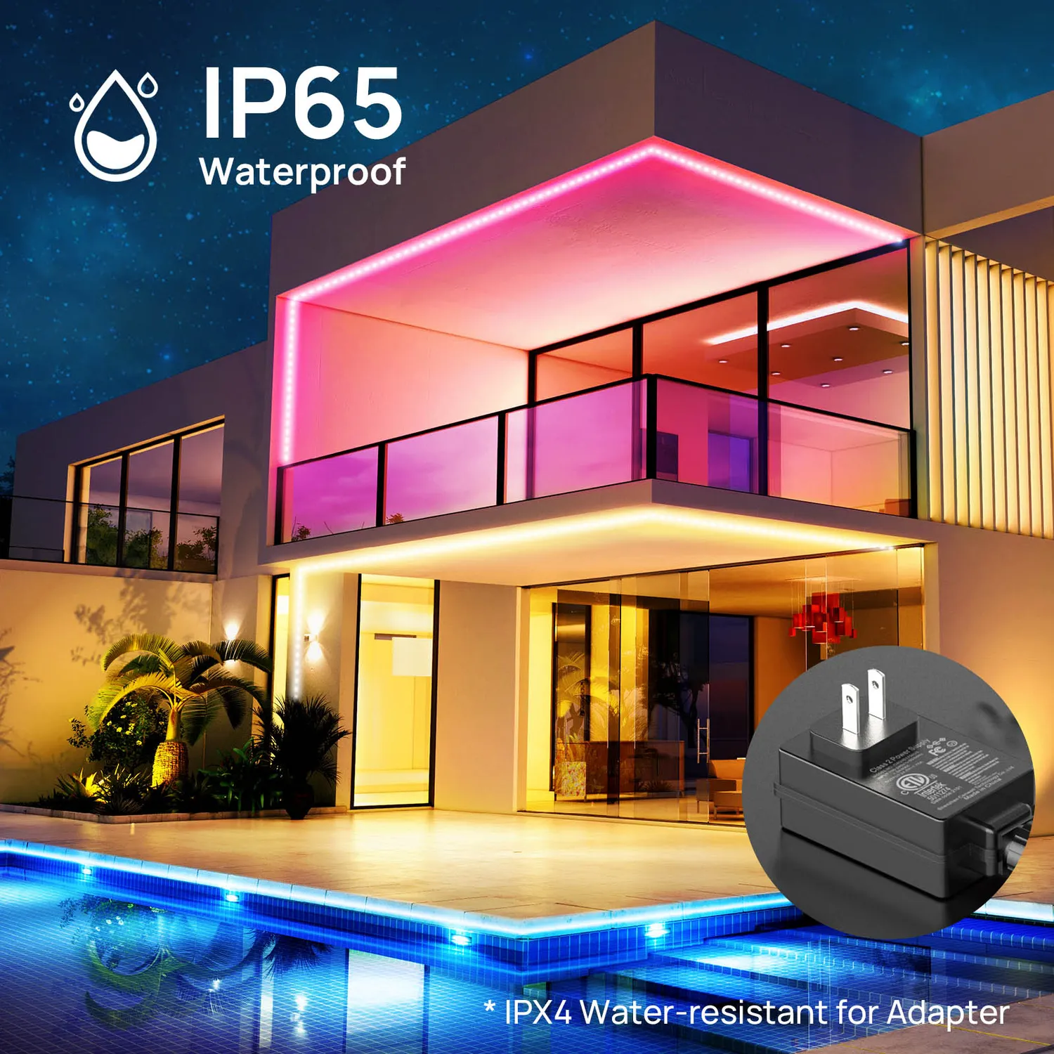 Ustellar bandă LED exterior RGB 10m schimbare culoare
