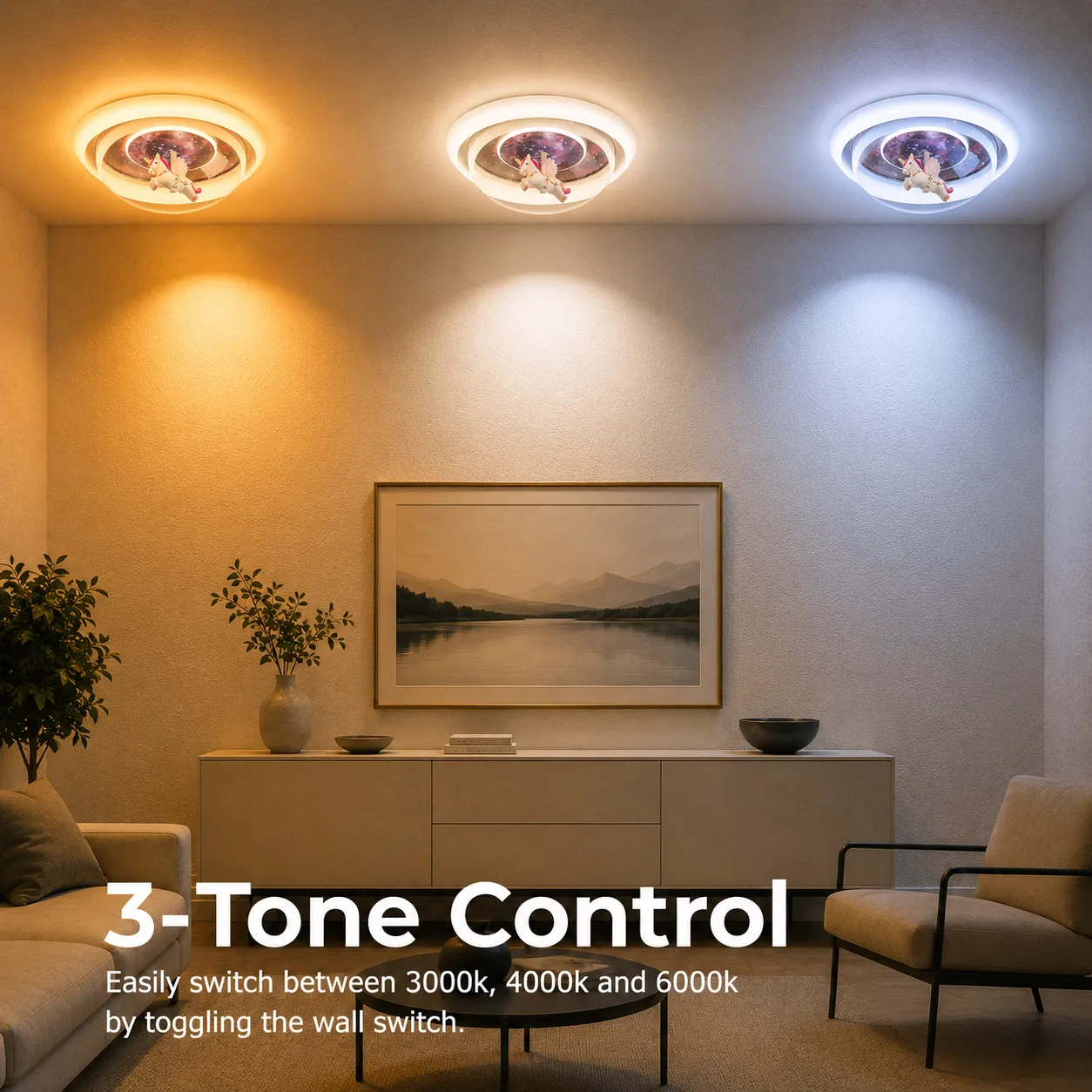 Alessandro Design Unicorn 60W lustra LED copii roz 50cm