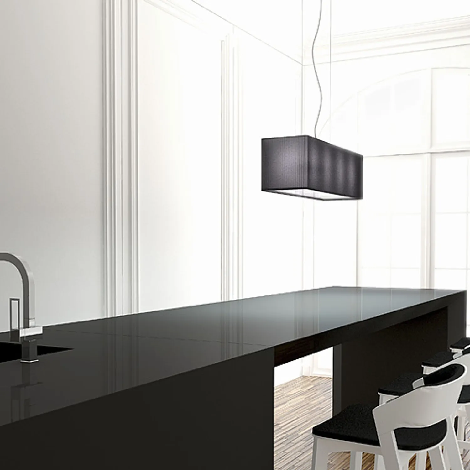 Rendl Light Studio Lope pendul negru plisat 4xE27