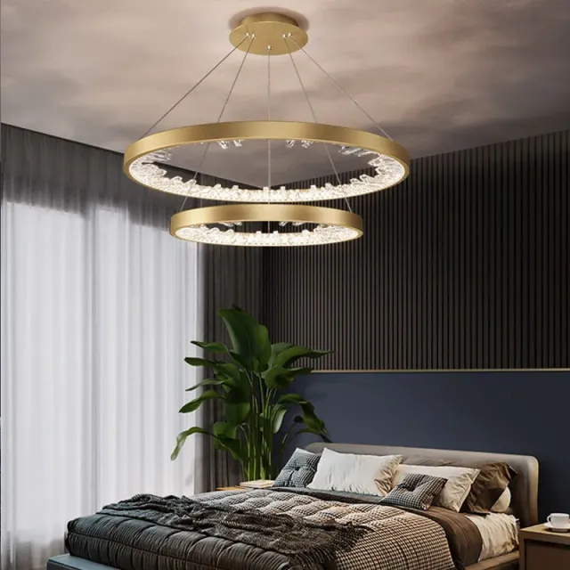 Alessandro Design lustra LED 73W aurie 2 cercuri 60cm