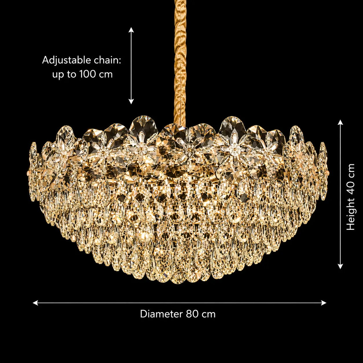 Alessandro Design Jardin Regalis 24xE14 candelabru cristal auriu