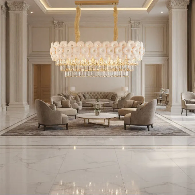 Alessandro Design Petal Regalis 12xE14 candelabru cristal auriu 80cm