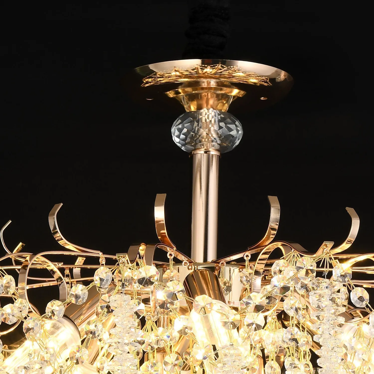 Alessandro Design Strozzi Magno candelabru cristal auriu 60cm 8xE14