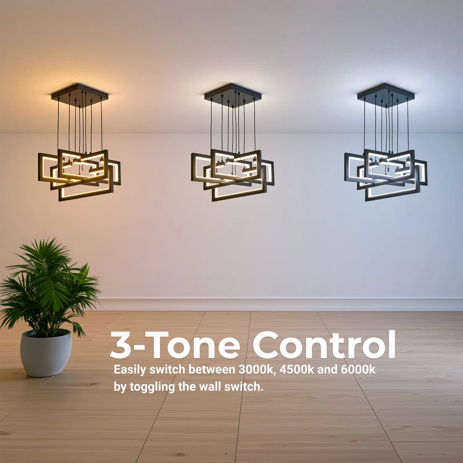 Alessandro Design lustra LED suspendata 96W neagra 4 elemente