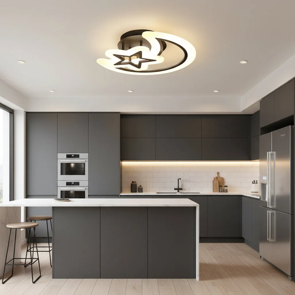 Alessandro Design Moon and Star lustra LED 59W neagra 2 el