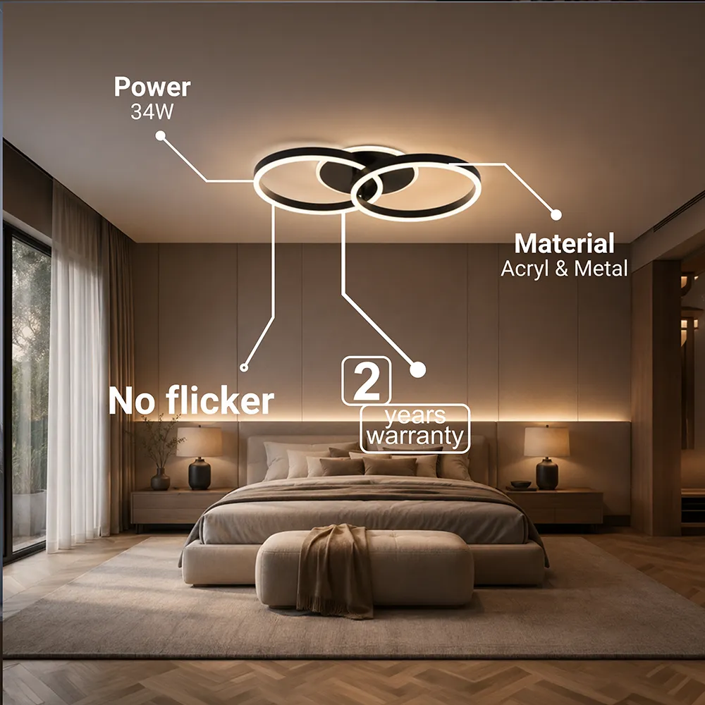 Alessandro Design Riga Lilith 34W lustra LED neagra 2 cercuri