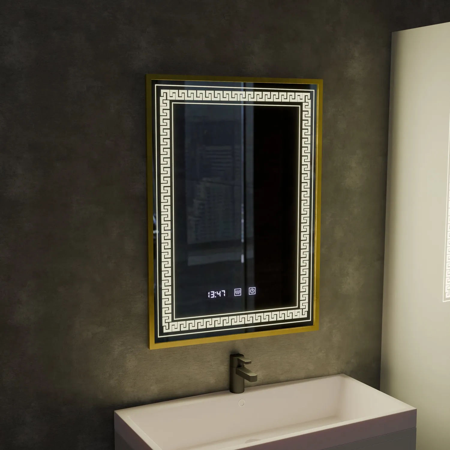 Alessandro Design Bruno oglinda LED 60x80cm rama aurie