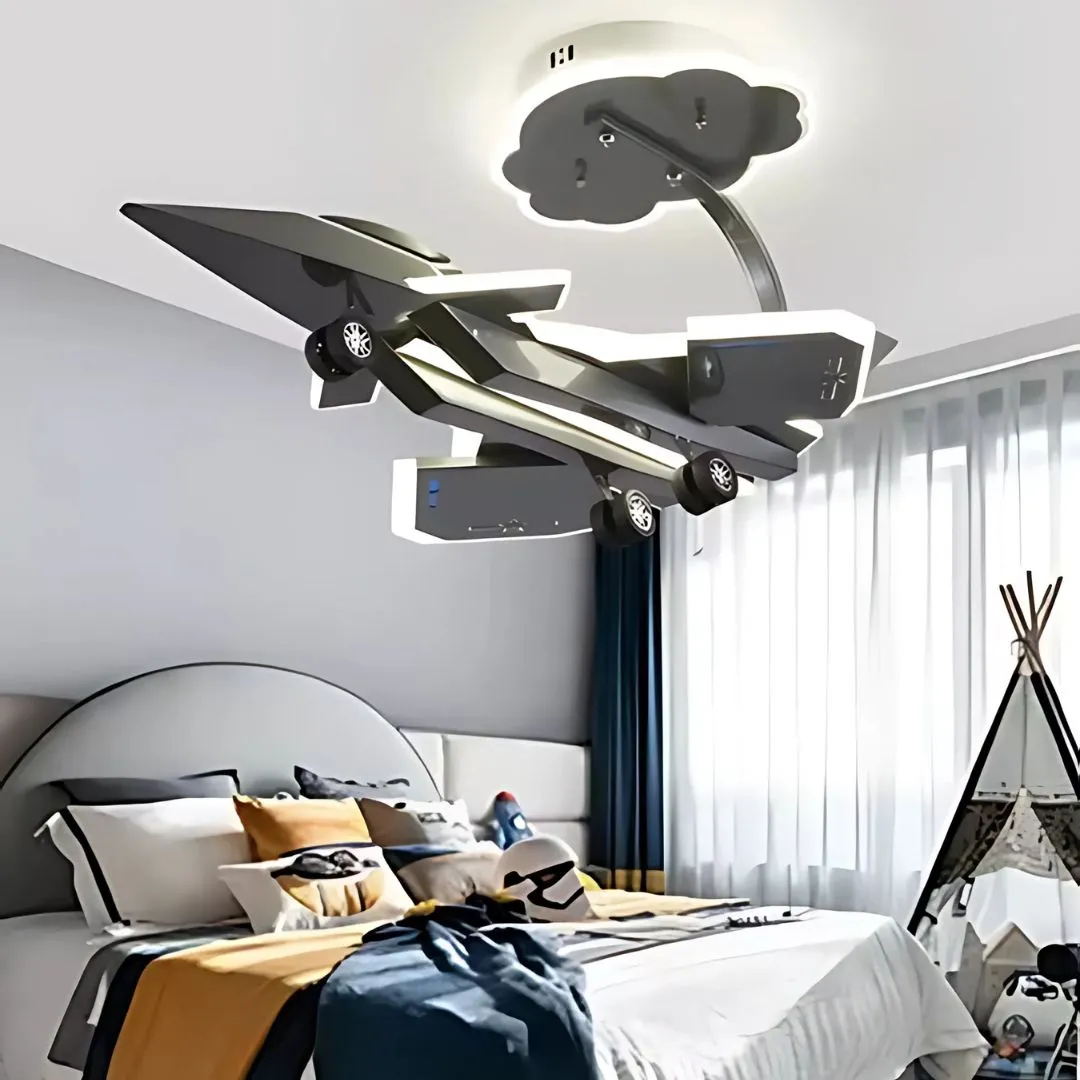 Alessandro Design FIGHTER lustra LED copii avion 100W gri