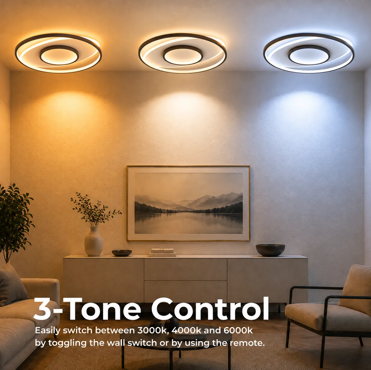 Alessandro Design Figurato lustra LED 63W neagra dimabila