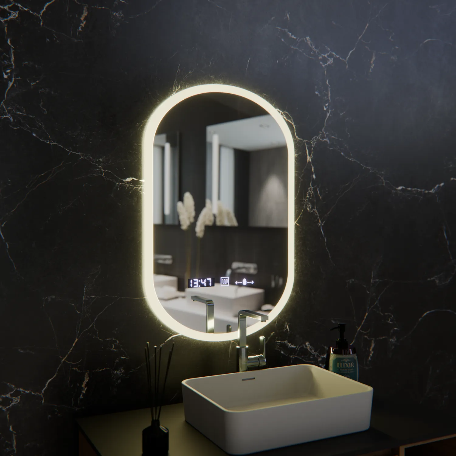 Alessandro Design Lucia oglinda LED 50x80 ovala senzor ceas