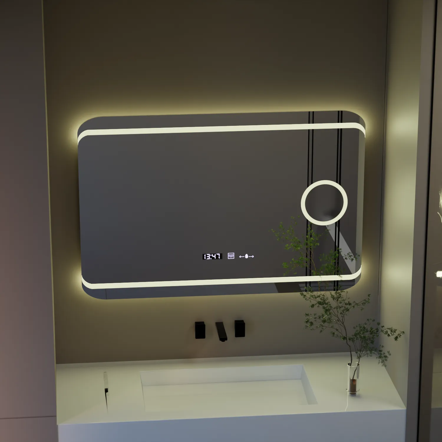 Alessandro Design Marcello 100x60 oglindă LED dreptunghiulară cu dezaburire