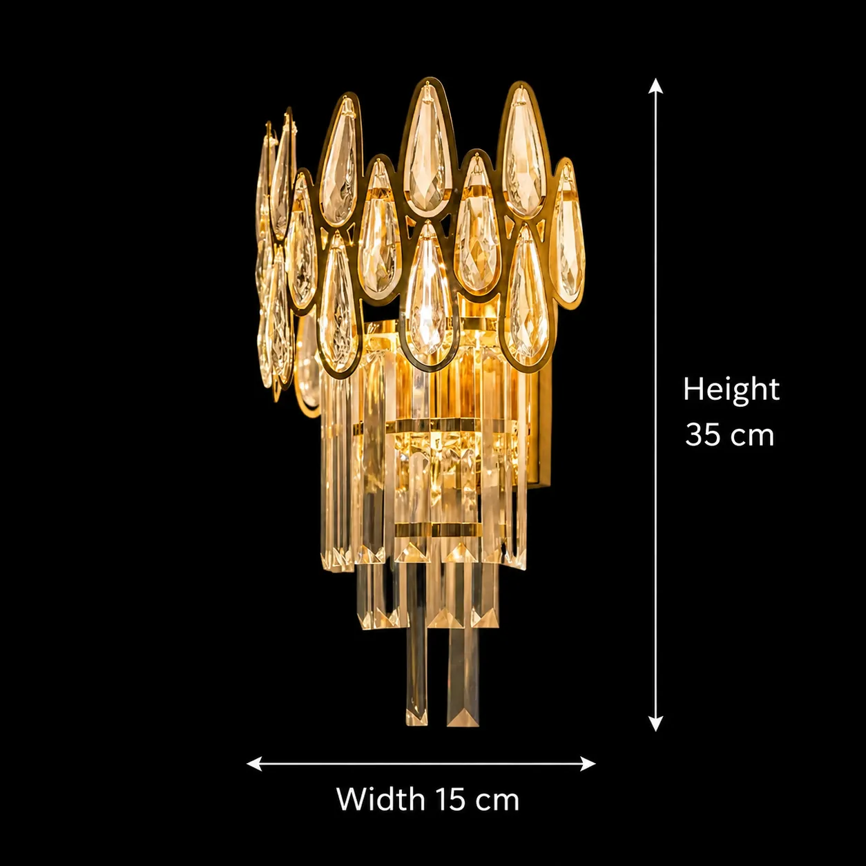 Alessandro Design ALHAMBRA Aplica Cristal 2xE14 Aurie