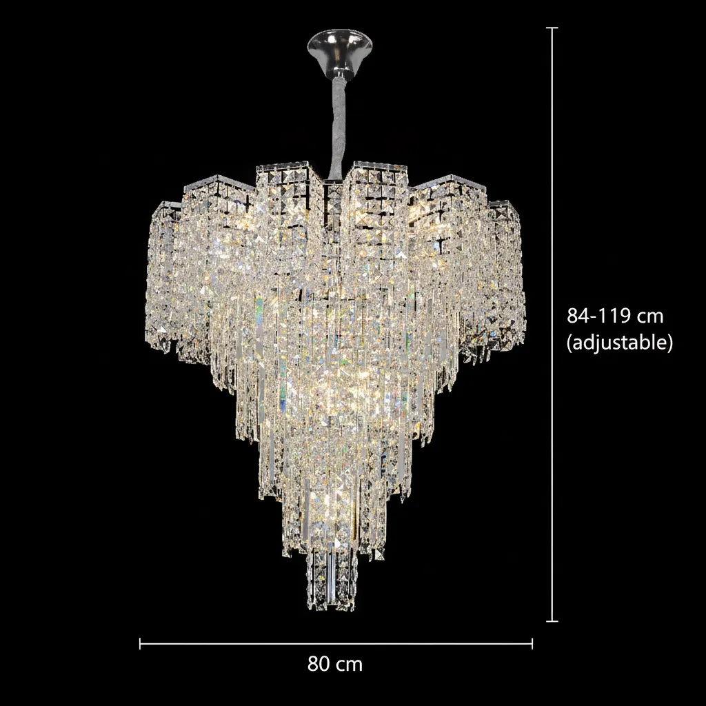 Tagish Supremo candelabru cristal 19xE14 80cm crom lucios