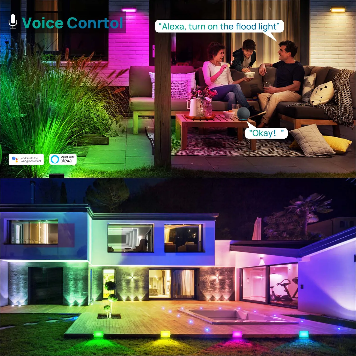 Ustellar GemBand 100W proiector LED RGBW 6 bucati smart