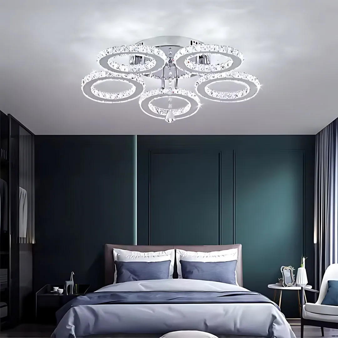 Alessandro Design Alanubis 80W lustra LED crom 5 cercuri dimabila