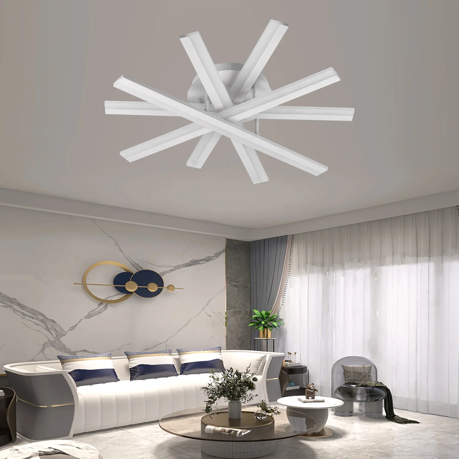 Alessandro Design Zoe 67W lustra LED alba telecomanda